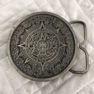 Vintage Mayan calendar belt buckle